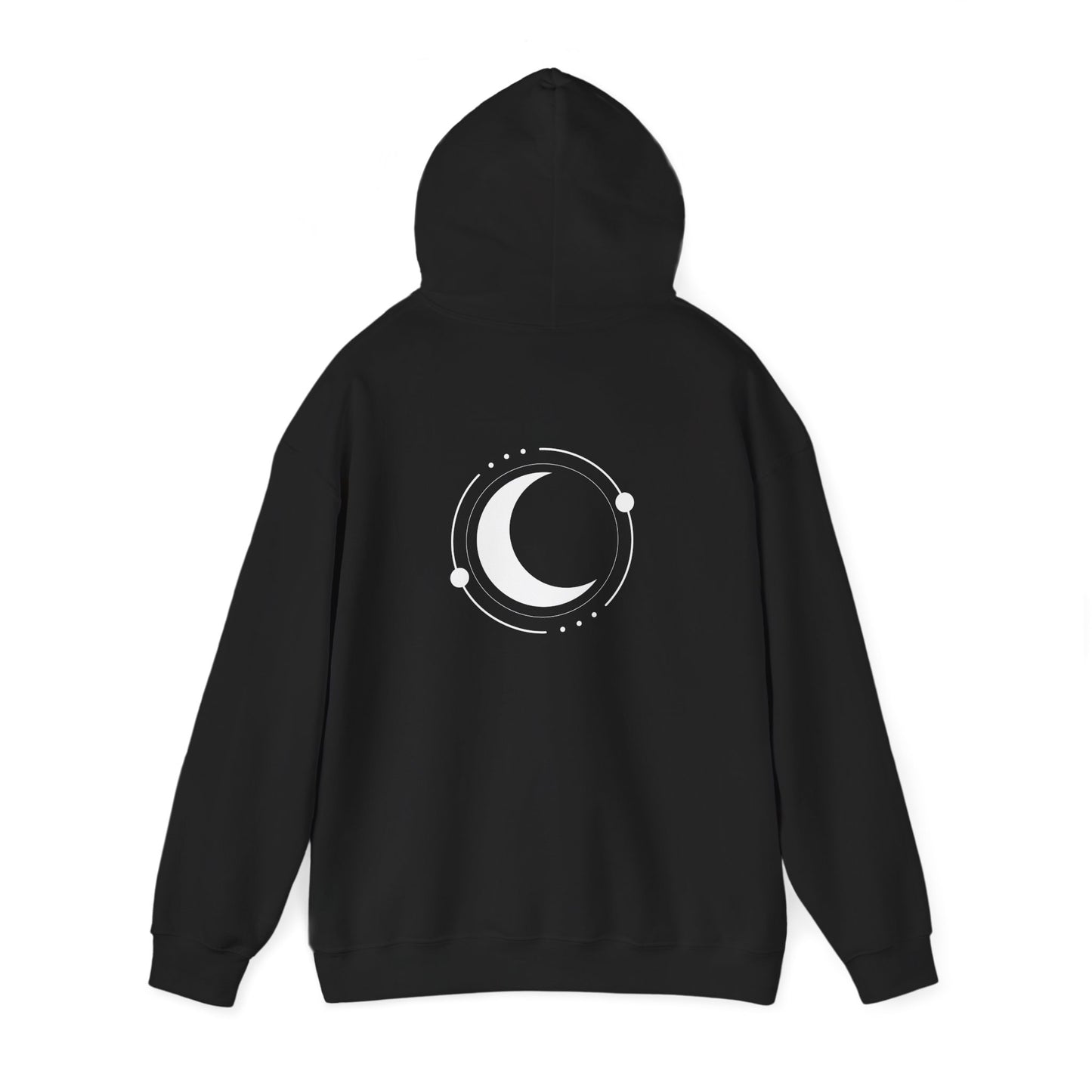 Lunar Halo moon graphic Hoodie | Crescent moon back print hoodie